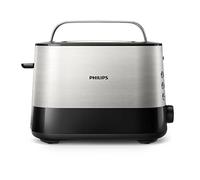 Philips Grille-pain - 2 Fentes, 7 Réglages, Réchauffe-Viennoiseries, Décongélation, Surélévation, Arrêt Automatique, Noir (HD2637/90)