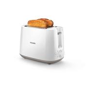 Philips Grille-pain - 2 Fentes, 8 Réglages, Réchauffe-Viennoiseries, Décongélation, Surélévation, Arrêt Automatique, Blanc (HD2581/00)