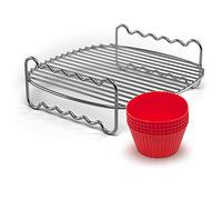 Philips HD9904/01 set d'accessoires de cuisson, Grille double niveau, moules à muffin pour Philips AirFryer