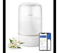 Philips HU1510/04 Humidificateur Ultrasonic 3L, 275ml/h, 41m², 21dB, Minuteur 1-12h, Mode Nuit, Wi-Fi, Ecran, Réservoir Visible, 19W