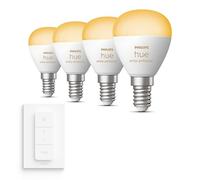 Philips Hue - 4 ampoules Sphériques E14 Chaud/Froid | Inclut Hue Dimmer Switch - Hue White Ambiance