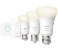 Philips Hue White Kit de démarrage : 3 ampoules connectées E27 (1100) + variateur