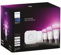 Philips Hue White and Color ambiance Kit de démarrage : 3 ampoules connectées E27 (1100) + variateur