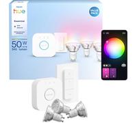 Kit de démarrage - PHILIPS HUE - Lumiere blanche et colorée ambiance -1 Bridge + 3 spots LED GU10 + 1 dimmer switch