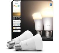 Philips Hue Ampoule connectée A60 LED, Lumière blanche chaude 2700 K, Ampoule Philips Hue E27, 9,5 W, 810 lumens, Intensité variable, Compatible Alexa, Google Assistant et Apple Home, pack de 2