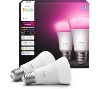 Pack de 2 ampoules LED connectées A60 - PHILIPS HUE - Lumière blanche et colorée - Culot E27 - 6W - 1000-2000k - 810 lumens