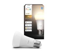 Philips Hue Ampoule LED connectée A60, Lumière blanche chaude 2700 K, Culot E27, 9,5 W, 1100 lumens, Intensité variable, Compatible avec Alexa, Google Assistant et Apple Home, pack de 1