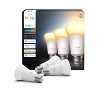 Philips Hue Ampoule LED connectée A60, White Ambiance, Culot E27, 6 W, Spectre complet 1000-2000 K, 810 lumens, Intensité variable, Compatible avec Alexa, Google Assistant et Apple Home, pack de 3