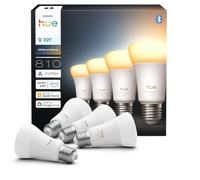 Philips Hue Ampoule LED connectée A60, White Ambiance, Culot E27, 6 W, Spectre complet 1000-2000 K, 810 lumens, Intensité variable, Compatible avec Alexa, Google Assistant et Apple Home, pack de 4