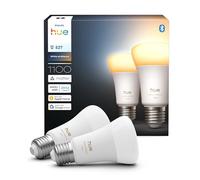 Philips Hue Ampoule LED connectée A60, White Ambiance, Culot E27, 8,1 W, Spectre complet 1000-2000 K, 1100 lumens, Intensité variable, Compatible avec Alexa, Google Assistant et Apple Home, pack de 2
