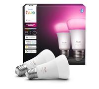 Philips Hue Ampoule LED connectée A60, White and color, Culot E27, 6 W, Spectre complet 1000-2000 K, 810 lumens, Intensité variable, Compatible avec Alexa, Google Assistant et Apple Home, pack de 2