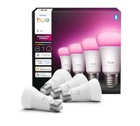 Philips Hue Ampoule LED connectée A60, White and color, Culot E27, 6 W, Spectre complet 1000-2000 K, 810 lumens, Intensité variable, Compatible avec Alexa, Google Assistant et Apple Home, pack de 4