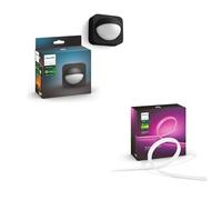 Philips Hue Bande lumineuseWhite & Color Ambiance, Lightstrip 2m extérieur, fonctionne avec Alexa, Google Assistant et Apple Homekit + Capteur extérieur