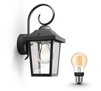 Philips Hue Buzzard Applique murale d'extérieur (Noir) - Lampe d'extérieur - E27 - Lumière blanche chaude - Hue White Filament