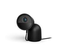 Philips Hue Caméra de surveillance Secure, Résolution vidéo 2k, Notifications, Audio bidirectionnel, Intégration avec les lampes Hue, Caméra extérieure compacte avec support élégant, Noire