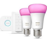Philips Hue Color 929002216806 - Kit d'ampoules E27, couleurs riches + interrupteur, 2 pcs.