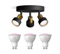 Philips Hue Conduit Spot en saillie (Noir/Or) - 3 lumières - Blanc/Couleur