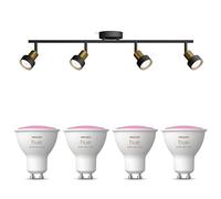 Philips Hue Conduit Spot en saillie (Noir/Or) - Lumière blanche et colorée - Spot de plafond avec 4 spots - GU10 - Hue White and Color Ambiance