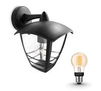 Philips Hue Creek Applique murale d'extérieur vers le bas (Noir) - Lampe d'extérieur - E27 - Lumière blanche chaude - Hue White Filament