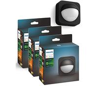 Philips Hue, détecteur de mouvement extérieur, lot de 3, sans fil, noir