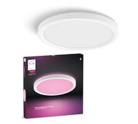 Philips Hue Devote Panneau LED connecté, White and Color Ambiance, Rond 30 cm, 16,6W, 2000 lumens, Cadre blanc pour éclairage intérieur, plafond, salon, cuisine, couloir