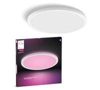 Philips Hue Devote Panneau LED connecté, White and Color Ambiance, Rond 43 cm, 23W, 2900 lumens, Cadre blanc pour éclairage intérieur, plafond, salon, cuisine, couloir.