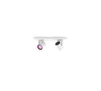 Philips Hue Double RGB LED Spot Argenta, Bluetooth, 2xGU10, 2x5,7W, 2x350 lm, lumière blanche et colorée (2000-6500K), IP20, métal, blanc
