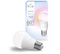 Philips Hue Essential Ampoule LED Connectée A60, White and Color Ambiance, Ampoule E27, 8W, 2200-6500K, 806 lumens, intensité réglable, compatible avec Alexa, Google Assistant et Apple Home, pack de 1
