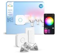 Kit de démarrage - PHILIPS HUE - Lumiere blanche et colorée ambiance -1 Bridge + 3 spots LED GU10 + 1 dimmer switch
