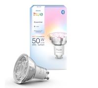 Philips Hue Essential Spot LED Connecté GU10, White and Color Ambiance, 4,7 W, 2200-6500 K, 345 lumens, intensité réglable, compatible Alexa, Google Assistant et Apple Home, pack de 1