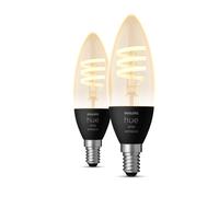 Philips Ampoule Hue White Ambiance E14 flamme filament Bluetooth Pack de 2 Alexa/Google/HomeKit