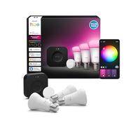 Philips Hue Kit de Démarrage : Bridge Pro + Smart button + 3 Ampoules A60 E27, White & Color Ambiance, Hub Lumière Intelligente, Compatible Apple Home, Alexa, Google Assistant, SmartThings