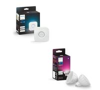 Philips Hue Kit de démarrage - GU5.3 - avec 2 spots (MR16) - 12V - Lumière blanche et colorée - Incl. 1 Hue Bridge - Hue White and Color Ambiance
