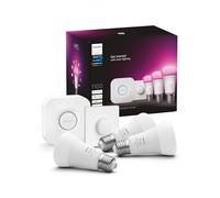 Philips Hue Kit de démarrage White Ambiance : 3 Ampoules LED Intelligentes et connectées E27, Pont de Connexion, Bouton Smart Hue, Compatible Bluetooth, Alexa, Google Assistant, Apple HomeKit