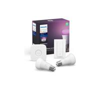 PHILIPS HUE Kit de démarrage White & Colors 2 ampoules avec pont de connexion et télécommande variateur - 10 W - E27