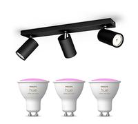 Philips Hue Kosipo Spot en saillie (Noir) - Lumière blanche et colorée - Spot en saillie avec 3 points lumineux - GU10 - Hue White and Color Ambiance