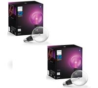 Philips Hue Lightguide G125 lot de 2 ampoules intelligentes grand globe, lumière blanche et couleur, compatible Bluetooth, contrôle vocal avec Alexa, Apple Homekit et Google Assistant