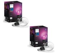 Philips Hue Lightguide G95 lot de 2 ampoules intelligente Globe, lumière blanche et couleur, compatible Bluetooth, commande vocale avec Alexa, Apple Homekit et Google Assistant