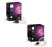 Philips Hue Lightguide Lot G125 Globe & ST72 Edison - Ampoules Connectées E27 White & Colour Ambianceps Hue Lightguide Bundle G125 Globe & ST72 Edison White & Colour Ambiance E27 Smart Bulbs