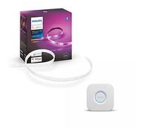 Philips Hue Lightstrip V4: Bande Lumineuse Connectée 2m + Pont - Eclairage connecté avec 16 millions de couleurs - Contrôle Vocal via Alexa, Google Assistant & Apple HomeKit
