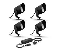 Philips Hue Lily XL Kit de base avec 4 spots de jardin (anthracite) - Lumière blanche et colorée - Comprend 1 câble d'alimentation - Éclairage de jardin - Hue White and Color Ambiance