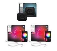 Philips Hue Lot de 2 bandes lumineuses d'intérieur indirectes Hue Flux 3 m + Hub intelligent Hue Bridge Pro | Éclairage intelligent sans fil, commande vocale, fonctionne avec Alexa et Google Home