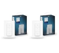 Philips Hue Lot de 2 interrupteurs d'intensité blancs (EU/UK) pour contrôler les lampes et les scènes lumineuses, interrupteur sans fil sans installation, blanc
