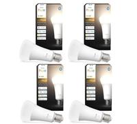 Philips Hue Lot de 4 ampoules intelligentes blanches 1600 A67 E27 | LED extra lumineuses à intensité variable, éclairage intelligent, application et commande vocale, fonctionne avec Alexa, Google Home
