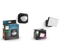 Philips Hue Lot Outdoor - Détecteur de mouvement extérieur sans fil + Projecteur LED Discover White & Colour 15 W