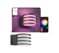 Philips Hue Lucca Applique pour extérieur, lumière intelligente Tunabel blanche et couleur, luminosité 1100 lm, ampoule A60 incluse, réglable, résistante aux intempéries IP44, compatible avec Matter