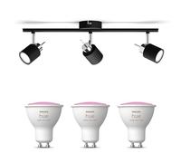 Philips Hue Meranti Spot en saillie (Noir) - Lumière blanche et colorée - Spot de plafond avec 3 spots - GU10 - Hue White and Color Ambiance