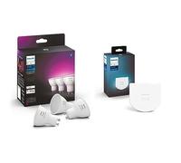 Philips Hue Module d'interrupteur mural, Blanc, fonctionne avec Alexa, Google Assistant et Apple Homekit + Philips Hue White and Color Ambiance, ampoule LED connectées GU10 4.3W compatible Bluetooth