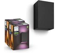 Philips Hue murale extérieur Resonate (lot de 2) Applique extérieure noire, fonctionne avec Alexa, Google Assistant et Apple Homekit