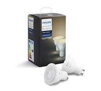 Philips Hue Pack de 2 ampoules connectées White ambiance GU10 - Fonctionne avec Alexa